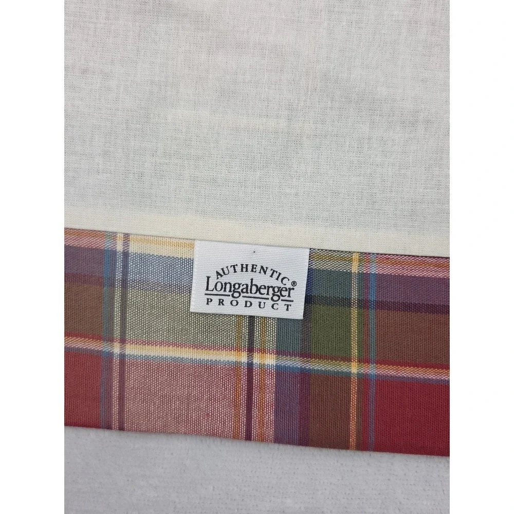 Longaberger Paprika Plaid Valances-set of 2 - 17.5 x 75